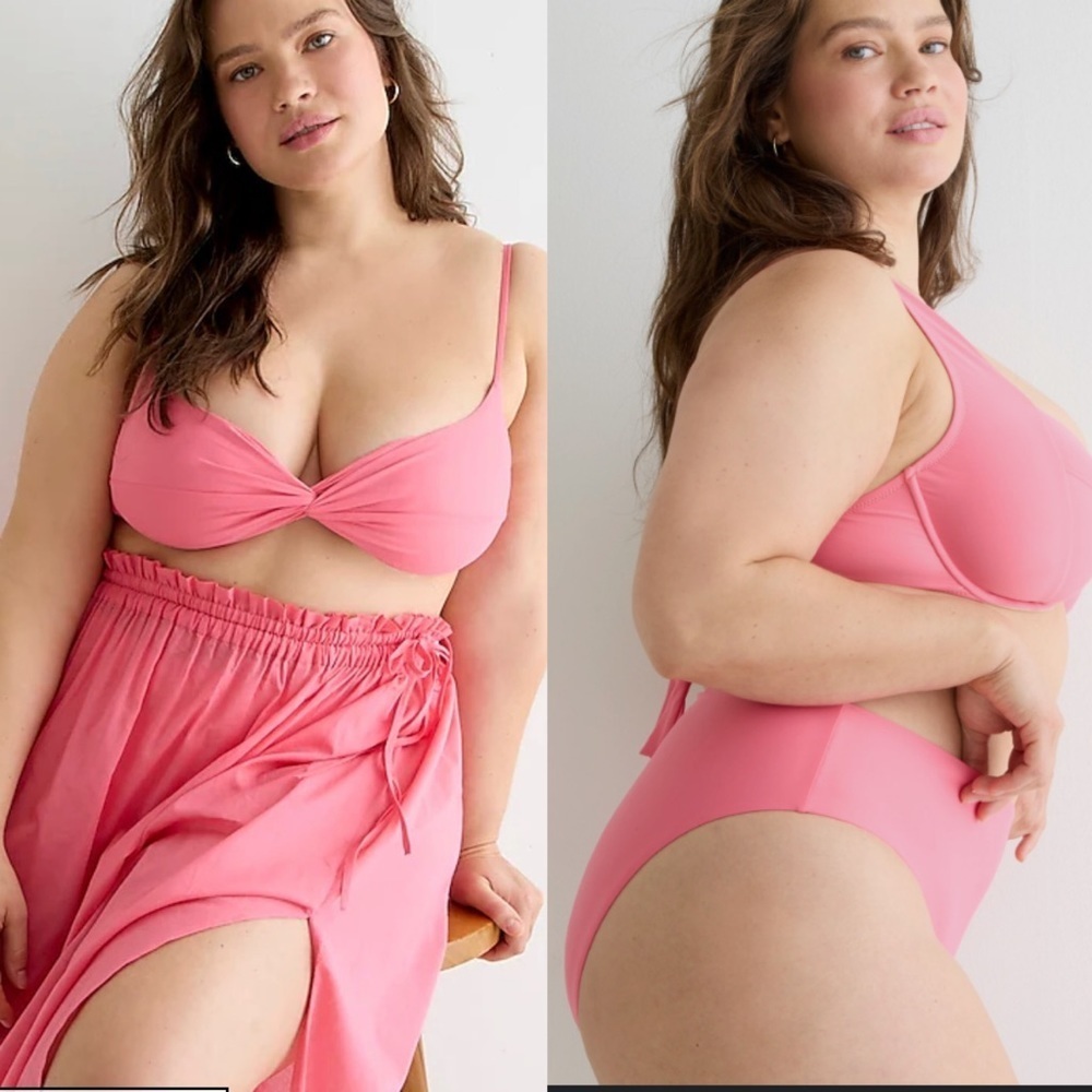NWT JCrew strappy twist top and High Rise Bikini Bottom